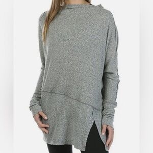Free People We The Free Londontown Thermal Slouchy Oversized Tunic Gray Sz Small